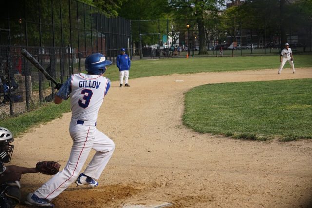 Michael Gillow batting vs. John Bowne